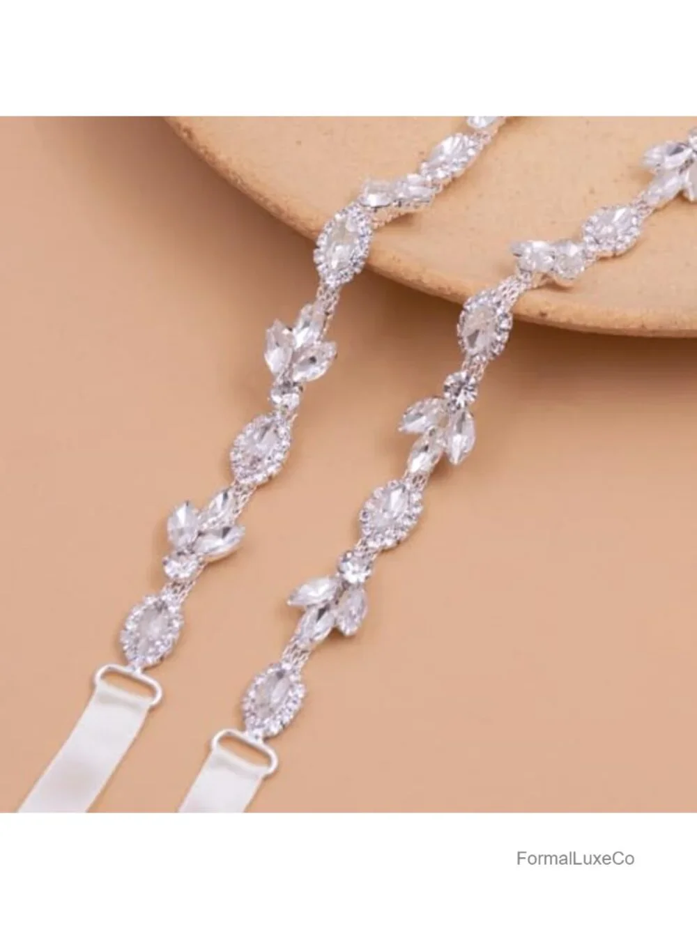 Crystal Rhinestone Sash Wedding Belt with Ribbon Ties